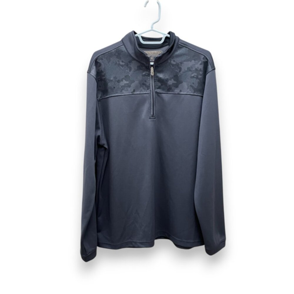 Pebble Beach Men’s Dry-Luxe Performance 1/4 Zip Stretch Pullover Camo Blue XL